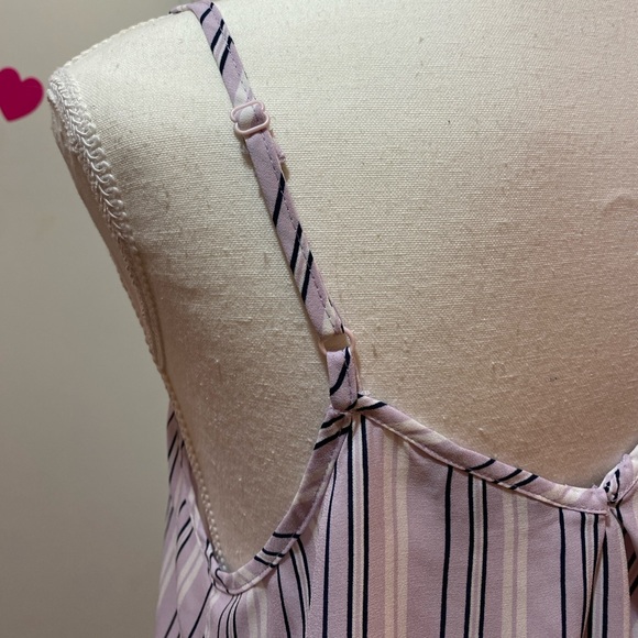 Lilac Purple Striped Adjustable Spaghetti Strap Top - Picture 3 of 3